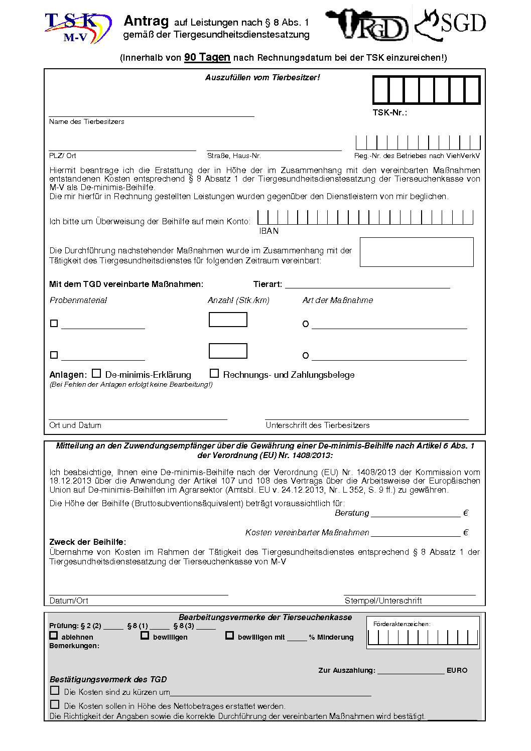 TGD-Deminimis-Antrag