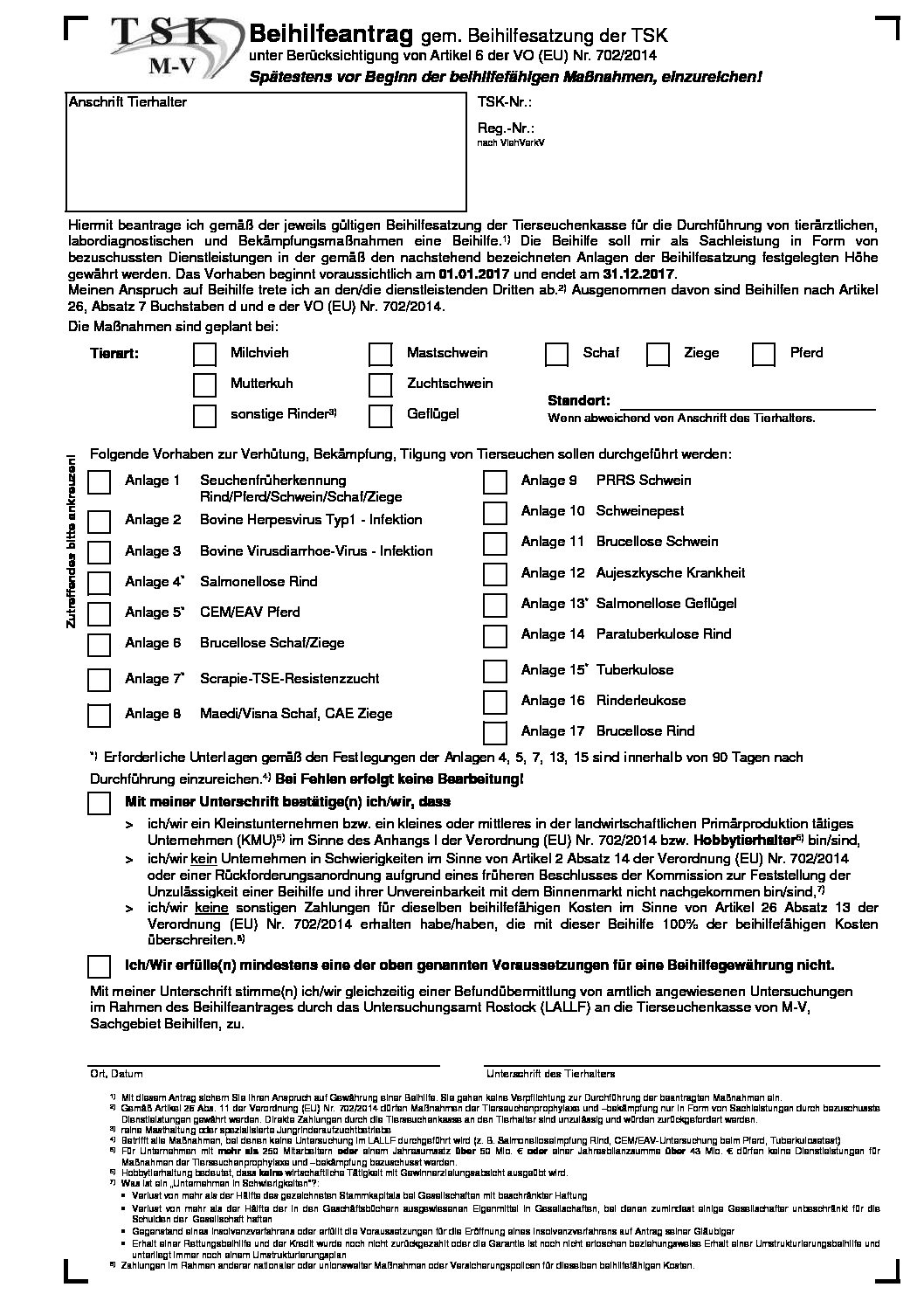 Beihilfeantrag 2017