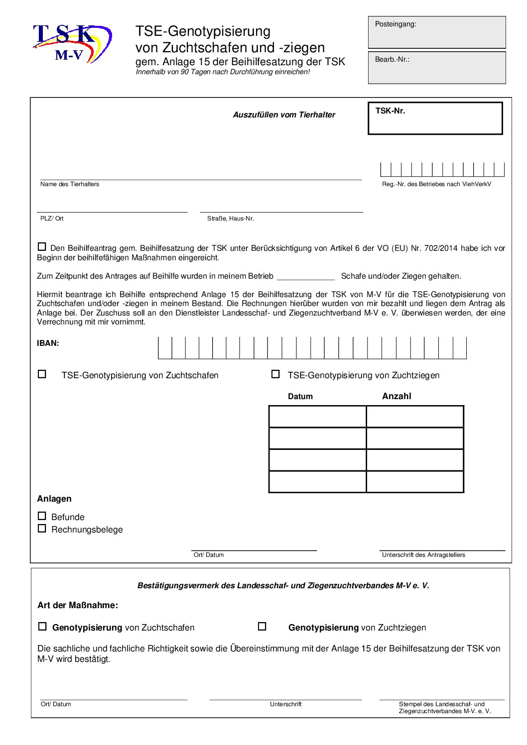 Antrag TSE-Genotypisierung 2021