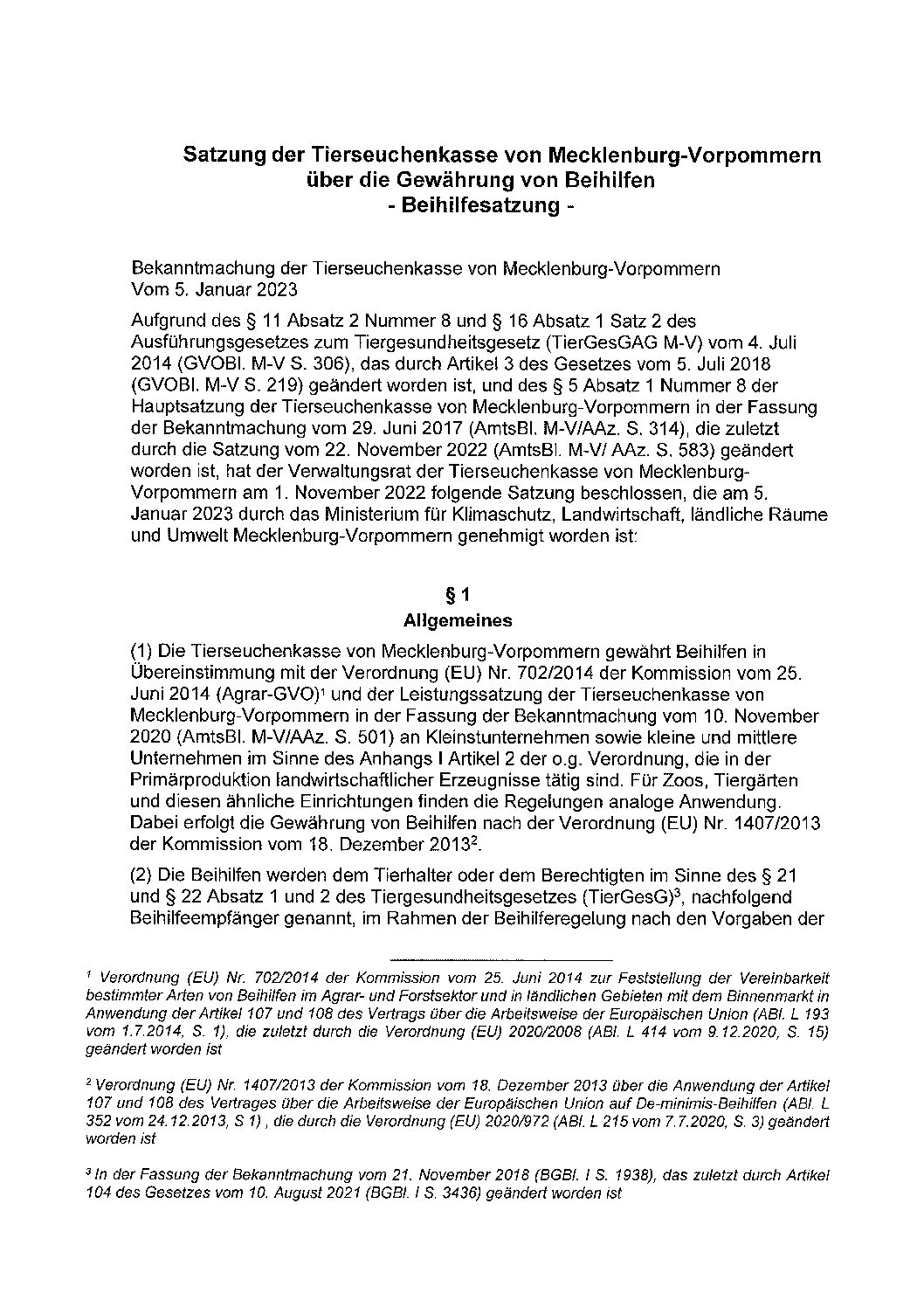 Beihilfesatzung 2023-2024
